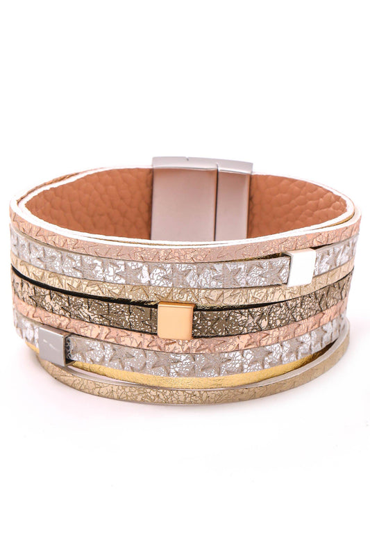 Faux Leather Star Magnetic Bracelet